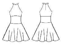 Empire Triangle high neck dress